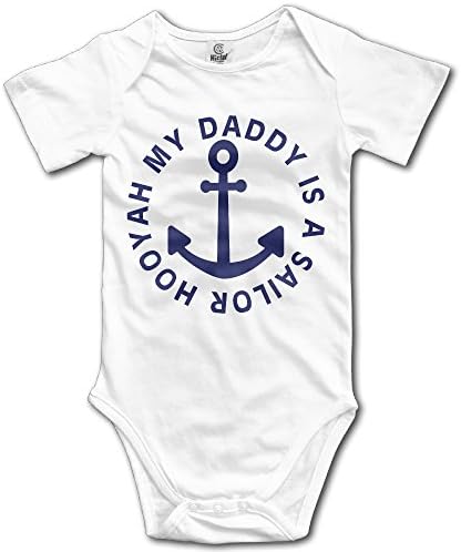 My Dad Is A Sailor Hooyah Baby Boys' Cotton Comfortable Cutie Short Sleeve Romper Jumpsuit Bodysuit Outfits Clothes