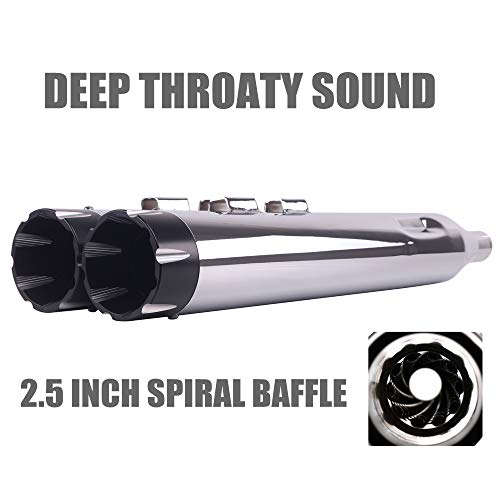 SHARKROAD Chrome 4.0" Slip Ons Muffler Exhaust For Harley Davidson