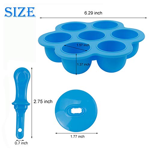 Mity rain 2 Pack Popsicles Molds 7cavity Mini Silicone Ice Pop Mold