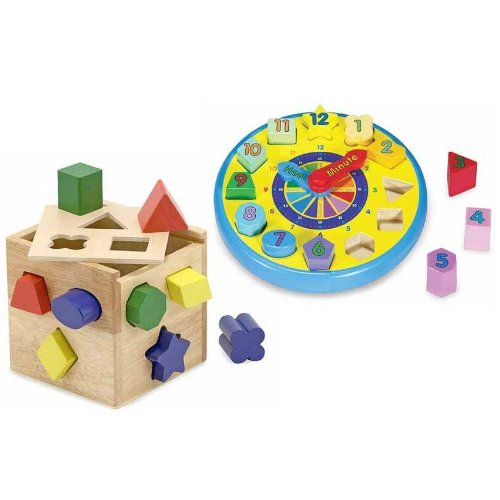 Melissa And Doug Shape Sorting Clock And Shape Sorting Cube