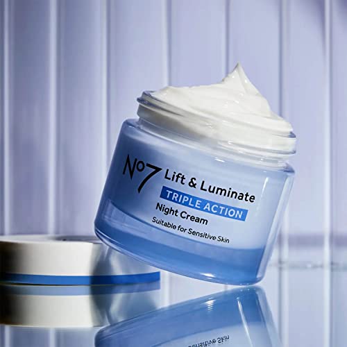 No7 Lift & Luminate Triple Action Night Cream Anti Wrinkle, Collagen