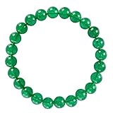 BRCbeads Gemstone Bracelets Natural Green Jade Genuine Gemstones Birthstone Handmade Healing Power Crystal Beads Elastic Stretch 8mm 7.5 Inch with Gift Box Unisex