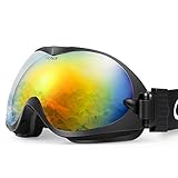 Gonex OTG Ski Goggles, Snow Goggles for Men Women Youth Anti-Fog UV Protection with Goggle Box