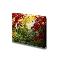 Canvas Prints Wall Art - Garden Statue in Portland S Japanese Gardens | Modern Wall Decor/Home Decoration Stretched Gallery Canvas Wrap Giclee Print. Ready to Hang - 12" x 18"