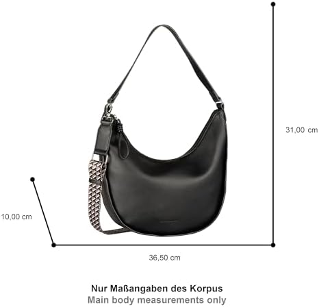 Tatiana Damen Umhängetasche Handtasche Camera Bag Mittelgroß Schwarz