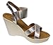 Top Moda CP-50 Women's platform wedge heel crossing band slingback ankle strap sandals