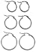 Areke Women's Cute Small Hoop Earrings Stainless Steel Ear Ring 3 Pairs a Set Color Silver