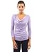 PattyBoutik Women's Cowl Neck 3/4 Sleeve Top