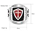 GRHOSE Men's Stainless Steel Ring Knight ring Templar Ring biker Crusader Cross masonic Red Size 10