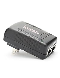 icreatin Inyector PoE de enchufe de pared con 48 V Power Supply 802.3 af para la mayoría de Cisco Polycom Aastra teléfonos y más