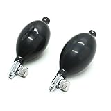 IDS Blood Pressure Bulb Pump Replacement, Healthy Sphygmomanometer PVC Adjustable Pump Bulb rubber blood tester, Black, 2 Pcs