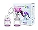 Manual Breast Pump with Lid for Breastfeeding using only 100% Food Grade, BPA-Free Breastpump Materials for Hands Free Breast Feeding