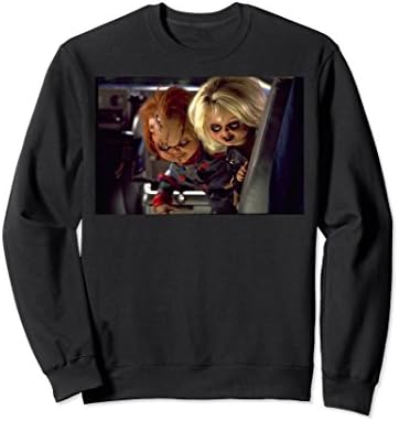 Unisex Bride of Chucky Tiffany &amp; Chucky Stare at Ground Sweatshirt Medium Black