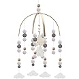 Cloud Crib Mobile,Mobiles for Crib,Handmade Nursery Mobiles,Wall Hanging Decor Baby Crib Mobile for Ceiling Mobile Fiber Wall Art（Gray-Clouds）