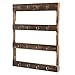 Wall Mounted 12 Hook Torched Wood Coffee Mug Cup Holder Display Rack