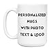 Personalized Coffee Mug | Custom Mug, 15 oz Personalized Mug - Add Photo, Picture or Logo with Text on Customized Coffee Mug - Customizable Mug, Funny Personalized Gifts, Custom Mug with Photo Gifts