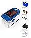 Concord Basics Fingertip Pulse Oximeter - Blue - with Carrying Case, Lanyard and Batteries