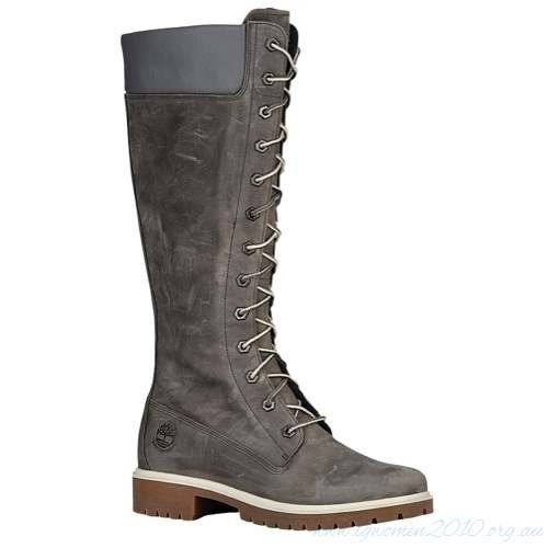 Timberland Mens 14-Inch Premium Side-Zip Lace Waterproof Boot Dark Grey 8
