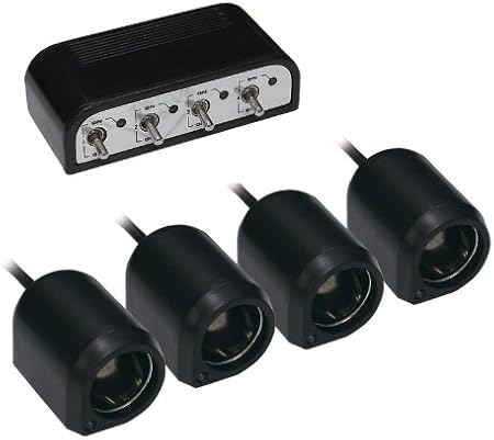 Amazon ミラリード Mirareed ソケット分配器 4連リモコンソケットセパレートタイプ ブラック 発光色ブルー Sp 1 ソケット分配器 車 バイク