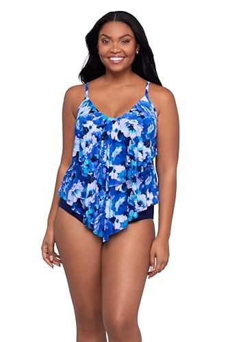 Trimshaper Womens Double Tier Ronnie Swim Tankini Top with Fully Lined Back and…