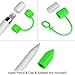 Fintie 3 Pieces Silicone Bundle Compatible with Apple Pencil 1st Generation, Soft Protective Cover Accessories Pencil Cap Holder with Nib Cover, Cable Adapter Tether, Light Green