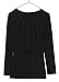 Asoidchi Women's Long Sleeve Back Hollow Skull Pattern Black T Shirt (XL)