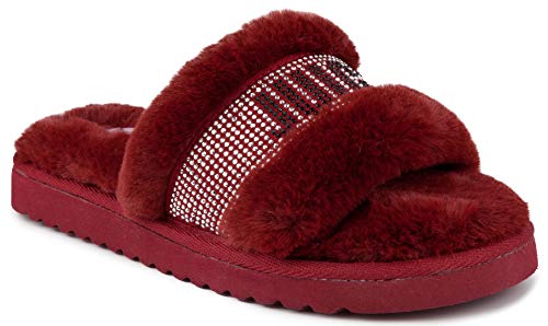 Juicy Couture Women's Slide Sandals with Faux Fur