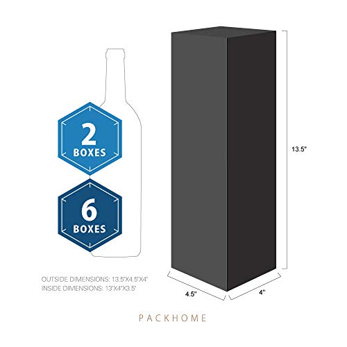 PACKHOME Wine Gift Boxes（13.5" x 4.5" x 4"）, Bottle Gift Boxes for Liquor and Champagne, Magnetic Closure Collapsible Gift Boxes (6 Boxes/Matte Black) - Thumbnail 5