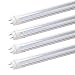 Romwish T8 T10 T12 2FT LED Light Tube - 8W LED Replacement for 24 inch Fluorescent Bulb, 20W Equivalent, 1120Lm, 5000K Daylight White, Ballast Bypass, Dual-End Powered, Clear Cover (Pack of 4)