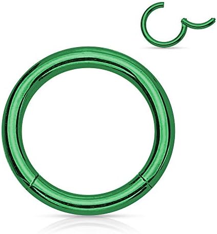 MoBody 20G-18G-16G-14G-12G-10G Hinged Nose Hoop Clicker Surgical Steel Segment Ring Septum Helix Cartilage Lip Piercing Jewelry