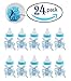 Noex Direct Baby Bottles for Baby Shower, 24Pcs Mini boy Baby Shower Favors Candy Bottle with 5Pcs Artificial Rose for Newborn Baby Baptism Party, Baby Shower Party décor,Blue, (Bottle Rose-2)