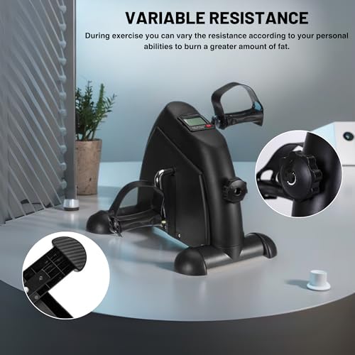 Pedaler, Folding Exercise Bike, Mini Electric Elliptical, Pedal Exerciser, Elliptical Trainer for Elderly and Adults with Screen, Adjustable Resistance, Exercise at Home, Office