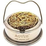Aoyue Soldering Iron Tip Cleaner with Brass wire sponge, no water needed