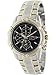 Seiko Solar Chronograph Black Dial Two-Tone Stainless Steel Mens Watch SSC142