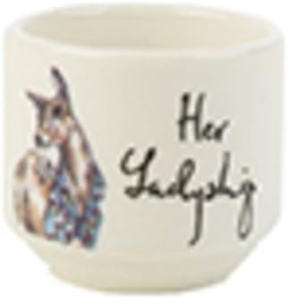 Country Pursuits Set of 2 Stacking Egg Cups, Ceramic, Multi-Colour, 5 x 5 x 4.4 cm