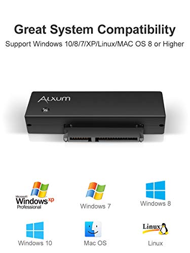 Alxum USB 3.0 to SATA Converter Cable for 2.5 & 3.5 inches SSD HDD, Hard Drive Adapter with 12V 2A Power Adapter and USB 3.0 Cable Included