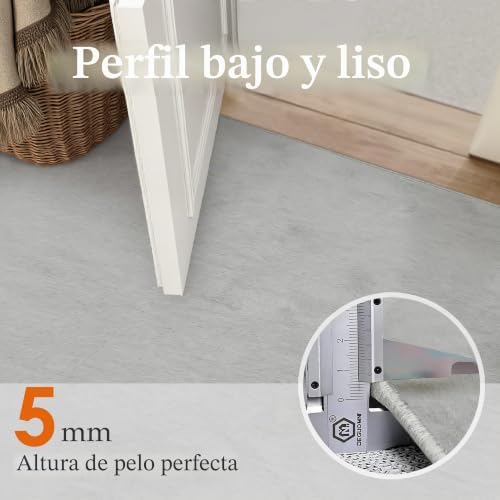 Alfombra Salon 90x150cm Gris Alfombras Moderno Pelo Sintético Suave Habitacion Carpete Sala Comedor Dormitorio Pie Cama Oficina Grandes Decoración Carpet