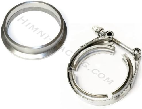 Himni Racing 4.00" V-Band Turbo Adapter Downpipe Mounting Flange &amp; Clamp Set -1 &amp; 1