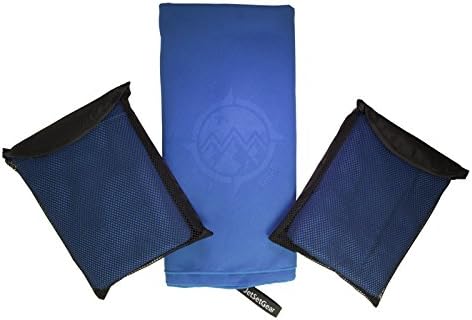 JetSetGear Best Microfiber Towel Extra Large ~ Ultra Compact ~ Absorbent and Quick Drying ~ Travel ~ Sports ~ Camping ~ Hiking Towels (Blue 2 Pack)
