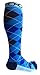 Compression Socks (1 pair) for Men & Women by INFINITY - BEST for Running, Nurses, Shin Splints, Flight Travel, & Maternity Pregnancy - Boost Athletic Stamina & Recovery (Blue Argyle, L/XL)