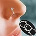 SOSUO Small Thin Flower Clear Crystal Nose Ring Stud Hoop-Sparkly Crystal Nose Ring