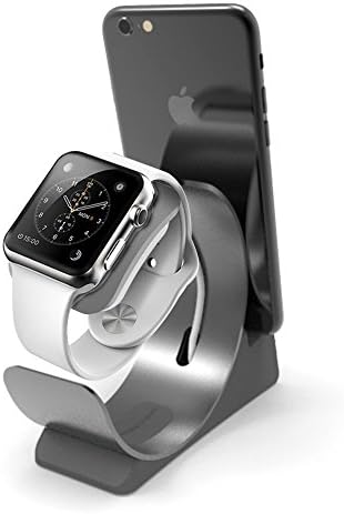 Apple Watch Stand,BAVIER iPhone Charger Dock Station, iPhone Charging Station compatible iPhone and iPad. (Gray)