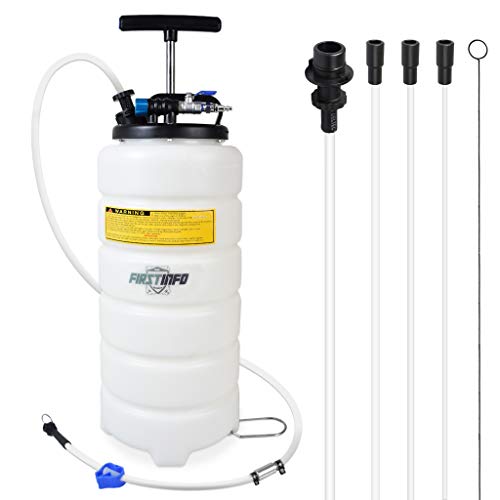 FIRSTINFO 15 Liter Pneumatic Manual Fluid Extractor/Vacuum Oil Pump Includes 6.6 ft Long Silicon