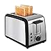 Toaster 2 Slice Warming Rack Brushed Stainless Steel for Breakfast Bread Toasters Defrost Reheat Cancel Button Removable Crumb Tray By KEEMO