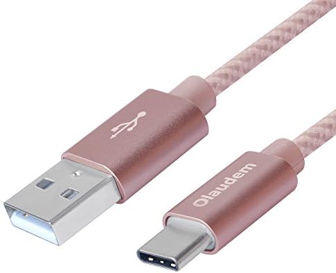 USB C Cable, Olaudem 3.3ft 5V 3A Fast USB A to Type C Cable Nylon Braided for Samsung Galaxy S8/ S8+, Nintendo Switch, Nexus 5X/ 6P, LG G6/ G5, HTC 10, Google Pixel/ XL, Moto Z, MacBook, USB 2.0, Rose
