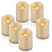 Homemory Flameless Votive Candles with Timer, 6Pack 400+Hours Battery Operated LED Votive Candles, 2in Flickering Flameless Electric Fake Candle for Dinners Wedding Home Decor (Batteries Included)