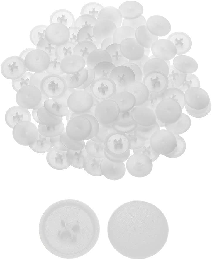 Photo 1 of 100 Pcs 11mm White Screw Cap Covers Assortment Kit, Plastic Self-Tapping Caps Hole Covers Self-Tapping Screws for Phillips Screws Head, Cabinet, Decoration Tapping