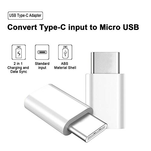 Micro USB to USB C Adapter Type C Adapter Connector for Charging and Data Sync and Keyboard, Mouse, Memory and Devices in Type C Phone and Laptop Ports (Black, 5Pack)