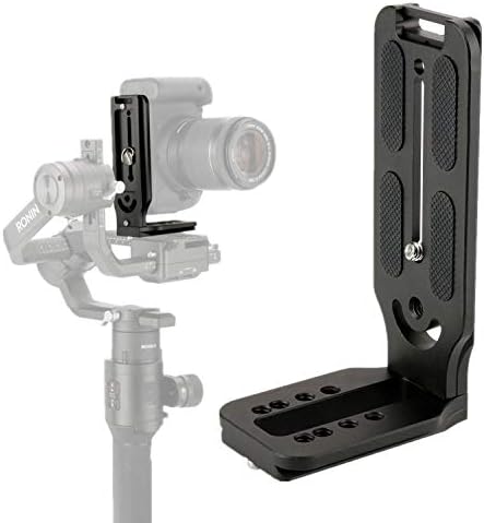 DSLR Camera L Bracket Plate for Gimbal Stabilizer 1/4'' 3/8'' Screw Compatible with Zhiyun Smooth 4 Q Crane DJI Osmo Mobile 2 Ronin S Hohem iSteady YouTube Instagram Live Streaming Vertical Video