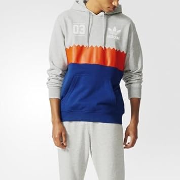 sudadera adidas azul y naranja